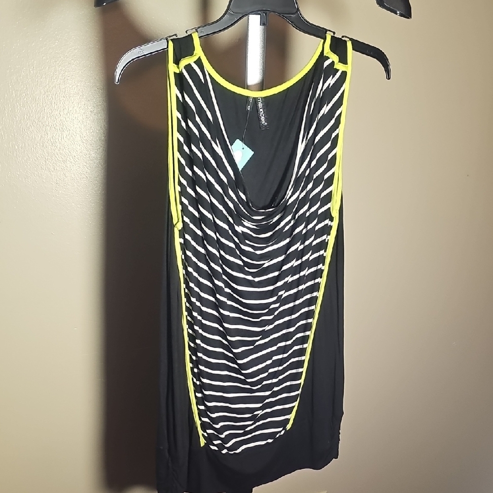 Maurices Black and White Asymmetrical Tank Top